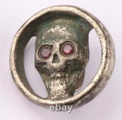 Bague de marine allemande de la Seconde Guerre mondiale Bouton Crâne Ancre Armée d'Allemagne Wehrmacht Marine