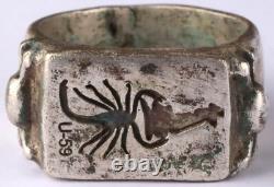 Bague de signe de l'armée allemande aigle en argent Tirol pendant la Seconde Guerre mondiale taille 11.5 Chasseur