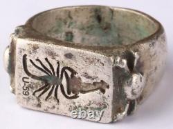 Bague de signe de l'armée allemande aigle en argent Tirol pendant la Seconde Guerre mondiale taille 11.5 Chasseur