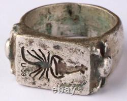 Bague de signe de l'armée allemande aigle en argent Tirol pendant la Seconde Guerre mondiale taille 11.5 Chasseur