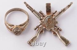 Bague de sniper allemand de la WWII Pendentif Allemagne Armée Wehrmacht Fusil de sniper Choc