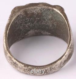 Bague sigillaire de l'armée avec aigle allemand en argent, pendentif Tirol pendant la Seconde Guerre mondiale, taille 11.5.