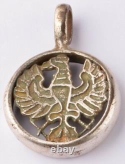 Bague sigillaire de l'armée avec aigle allemand en argent, pendentif Tirol pendant la Seconde Guerre mondiale, taille 11.5.