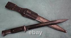Baïonnette allemande K98 de la WWII avec étui en cuir, couteau poignard US de la WWII assorti, Wehrmacht