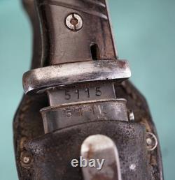 Baïonnette allemande K98 de la WWII avec étui en cuir, couteau poignard US de la WWII assorti, Wehrmacht