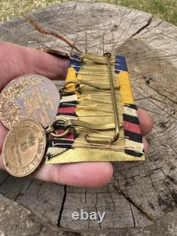 Barre de médailles originale de l'armée impériale allemande de la Première Guerre mondiale, 3 médailles de la guerre prussienne, Kaiser