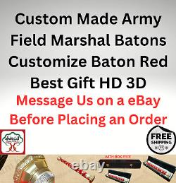 Bâtons de maréchal de camp de l'armée sur mesure Personnaliser le bâton rouge Meilleur cadeau Marque HD 3D