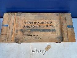 Boîte En Bois De L'armée Allemande Originale Ww2 Rare Pak 38 75mm Kwk Box