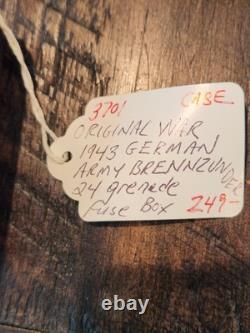 Boîte de fusible de grenade BRENNZUNDER 24 de l'armée allemande de la Seconde Guerre mondiale. Collection historique de la Seconde Guerre mondiale.