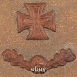 Boîte de la Seconde Guerre mondiale BELARUS Étui à cigarettes allemand de la Seconde Guerre mondiale Croix de fer Chêne MINSK Balle 1941 Armée