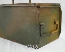Boîte de munitions en acier camouflée Wehrmacht allemande de la Seconde Guerre mondiale Flak 88 Heer Luftwaffe Armée