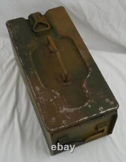 Boîte de munitions en acier camouflée Wehrmacht allemande de la Seconde Guerre mondiale Flak 88 Heer Luftwaffe Armée