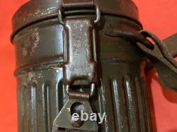 Boîte de porte-masque à gaz allemand de la Seconde Guerre mondiale, originale militaire Mkq 44 de l’armée avec sangle
