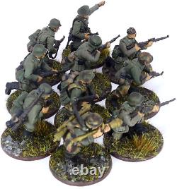 Bolt Action 28mm Infanterie de l'Armée Allemande de la Seconde Guerre Mondiale (10 Modèles Peints)