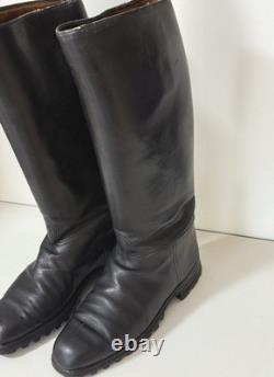 Bottes Jack authentiques de la Wehrmacht de la Seconde Guerre mondiale, officiers de la Luftwaffe, cuir noir ancien continental