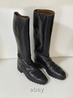 Bottes Jack authentiques de la Wehrmacht de la Seconde Guerre mondiale, officiers de la Luftwaffe, cuir noir ancien continental