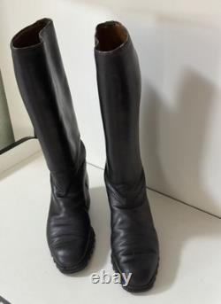 Bottes Jack authentiques de la Wehrmacht de la Seconde Guerre mondiale, officiers de la Luftwaffe, cuir noir ancien continental