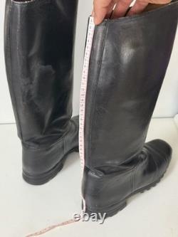 Bottes Jack authentiques de la Wehrmacht de la Seconde Guerre mondiale, officiers de la Luftwaffe, cuir noir ancien continental