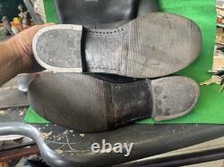 Bottes à tige de l’armée allemande Knobelbecher en cuir noir avec semelles en caoutchouc US 11 1/2