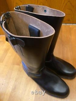 Bottes d’armée allemandes style Seconde Guerre mondiale Knobelbecher en cuir noir semelles US 10 EUR 43