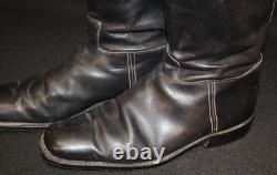 Bottes d’équitation en cuir noir pour officiers de la Wehrmacht de l’armée allemande de la Seconde Guerre mondiale, grande taille, souples