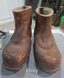 Bottes d’hiver raccourcies de sentinelle de l’armée allemande de la Seconde Guerre mondiale, Wehrmacht, marquées du fabricant, d’origine