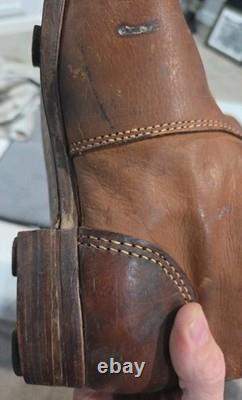 Bottes d’hiver raccourcies de sentinelle de l’armée allemande de la Seconde Guerre mondiale, Wehrmacht, marquées du fabricant, d’origine
