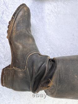 Bottes de marche originales de l'armée allemande de la Seconde Guerre mondiale avec semelles à clous, taille 11