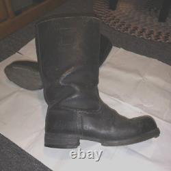 Bottes de terrain de l'armée allemande de la Seconde Guerre mondiale 100 % originales, semelles en cuir de sous-officier avec talon en caoutchouc