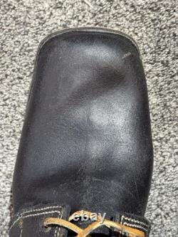 Bottes de tranchée basses vintage pour hommes de la WWII, taille 11.5 E, en cuir suédé ciré