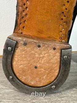 Bottes de tranchée basses vintage pour hommes de la WWII, taille 11.5 E, en cuir suédé ciré