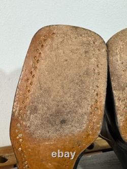 Bottes de tranchée basses vintage pour hommes de la WWII, taille 11.5 E, en cuir suédé ciré