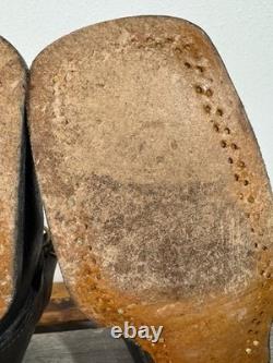 Bottes de tranchée basses vintage pour hommes de la WWII, taille 11.5 E, en cuir suédé ciré