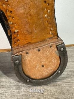 Bottes de tranchée basses vintage pour hommes de la WWII, taille 11.5 E, en cuir suédé ciré