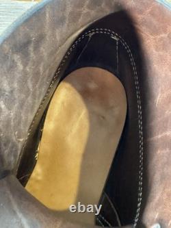 Bottes de tranchée basses vintage pour hommes de la WWII, taille 11.5 E, en cuir suédé ciré