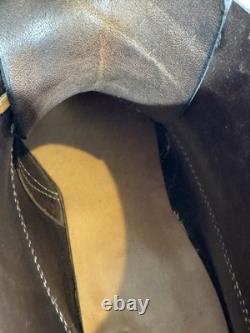 Bottes de tranchée basses vintage pour hommes de la WWII, taille 11.5 E, en cuir suédé ciré