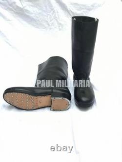 Bottes en cuir de l'armée allemande de la Seconde Guerre mondiale (avec plaque de talon)