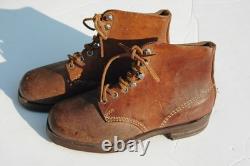 Bottines de combat allemandes originales de la Seconde Guerre mondiale, courtes et montantes à la cheville