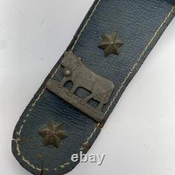Boucle de ceinture militaire allemande originale de la Première ou de la Seconde Guerre mondiale avec languette en cuir