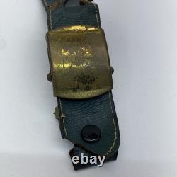 Boucle de ceinture militaire allemande originale de la Première ou de la Seconde Guerre mondiale avec languette en cuir