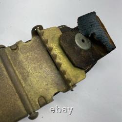 Boucle de ceinture militaire allemande originale de la Première ou de la Seconde Guerre mondiale avec languette en cuir