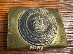 Boucle de ceinture militaire antique de l’armée allemande prussienne avec la devise Gott Mit Uns de la Seconde Guerre mondiale