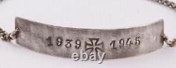 Bracelet en croix de fer allemande 1945 Allemagne Seconde Guerre mondiale en argent sterling 835 Armée 1939