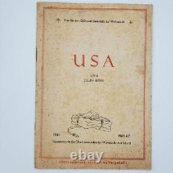 Brochure originale de l'armée allemande Wehrmacht de la Seconde Guerre mondiale USA Amérique 1941 ancien