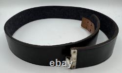 CEINTURE DE PARADE EN CUIR DE L'ARMÉE ALLEMANDE DE LA SECONDE GUERRE MONDIALE RARE AVEC DOUBLURE BLEUE DE LA LUFTWAFFE MARQUÉE