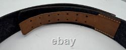 CEINTURE DE PARADE EN CUIR DE L'ARMÉE ALLEMANDE DE LA SECONDE GUERRE MONDIALE RARE AVEC DOUBLURE BLEUE DE LA LUFTWAFFE MARQUÉE