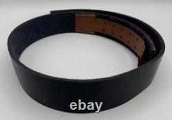 CEINTURE DE PARADE EN CUIR DE L'ARMÉE ALLEMANDE DE LA SECONDE GUERRE MONDIALE RARE AVEC DOUBLURE BLEUE DE LA LUFTWAFFE MARQUÉE