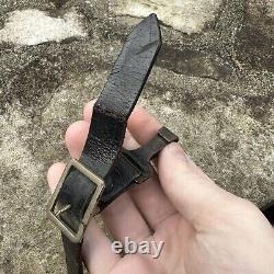 CEINTURE EN CUIR RIGIDE POUR OFFICIER NCO DE L'ARMÉE ALLEMANDE WWII WW2 AVEC SUPPORT D'ÉPEE ORIGINAL