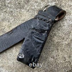 CEINTURE EN CUIR RIGIDE POUR OFFICIER NCO DE L'ARMÉE ALLEMANDE WWII WW2 AVEC SUPPORT D'ÉPEE ORIGINAL