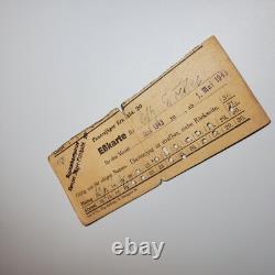 Carte de Mess de la Wehrmacht Allemande Panzerjäger Ersatz Abt. 20 Mai 1943 Document Tamponné Armée